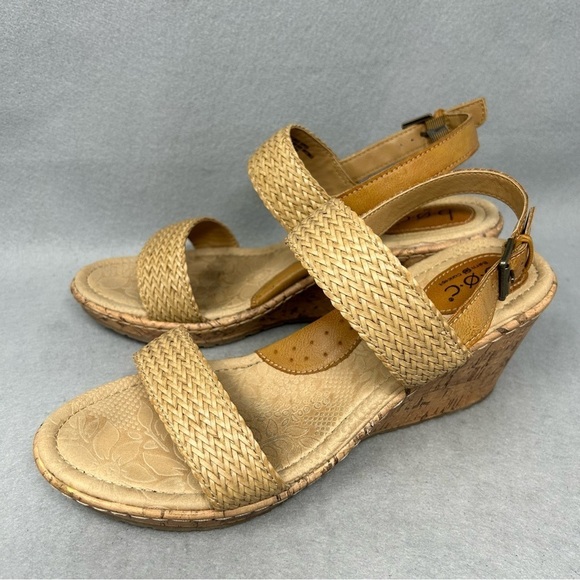 BOC Born Concept Womens Wedge Sandals Shoes Brown Woven Upper Size 10M - Picture 1 of 13